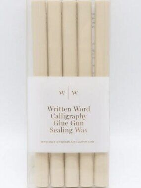 Calligraphy Glue Gun Sealing Wax Sticks (5 Pieces) by Written Word  - Beige NEW